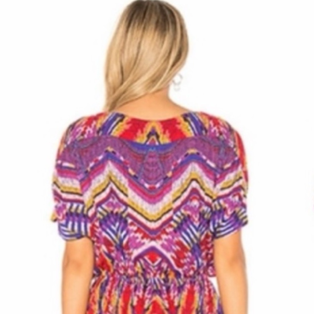 Free People Multicolor Patterned Romper EUC Size Lg , bright and fun! - Picture 2 of 10